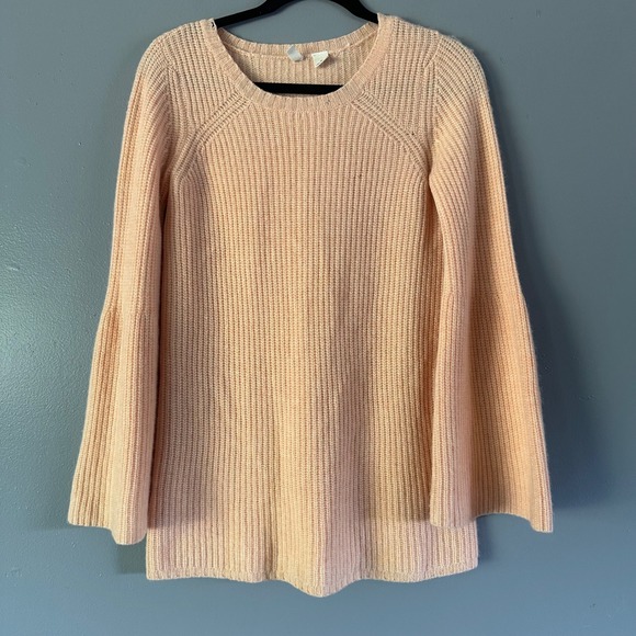 Moth Sweaters - Anthropologie Moth‎ 100% Cashmere Peach Orange Bell Sleeve Knit Sweater XS